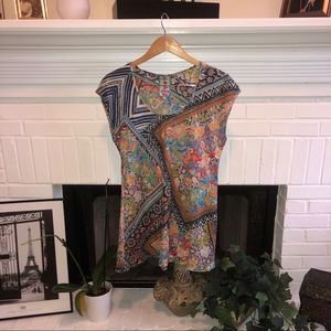 Johnny Was 💯 silk Tunic patchwork printed top